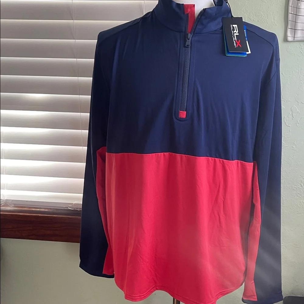Ralph Lauren  RL Navy and Red golf Sweater